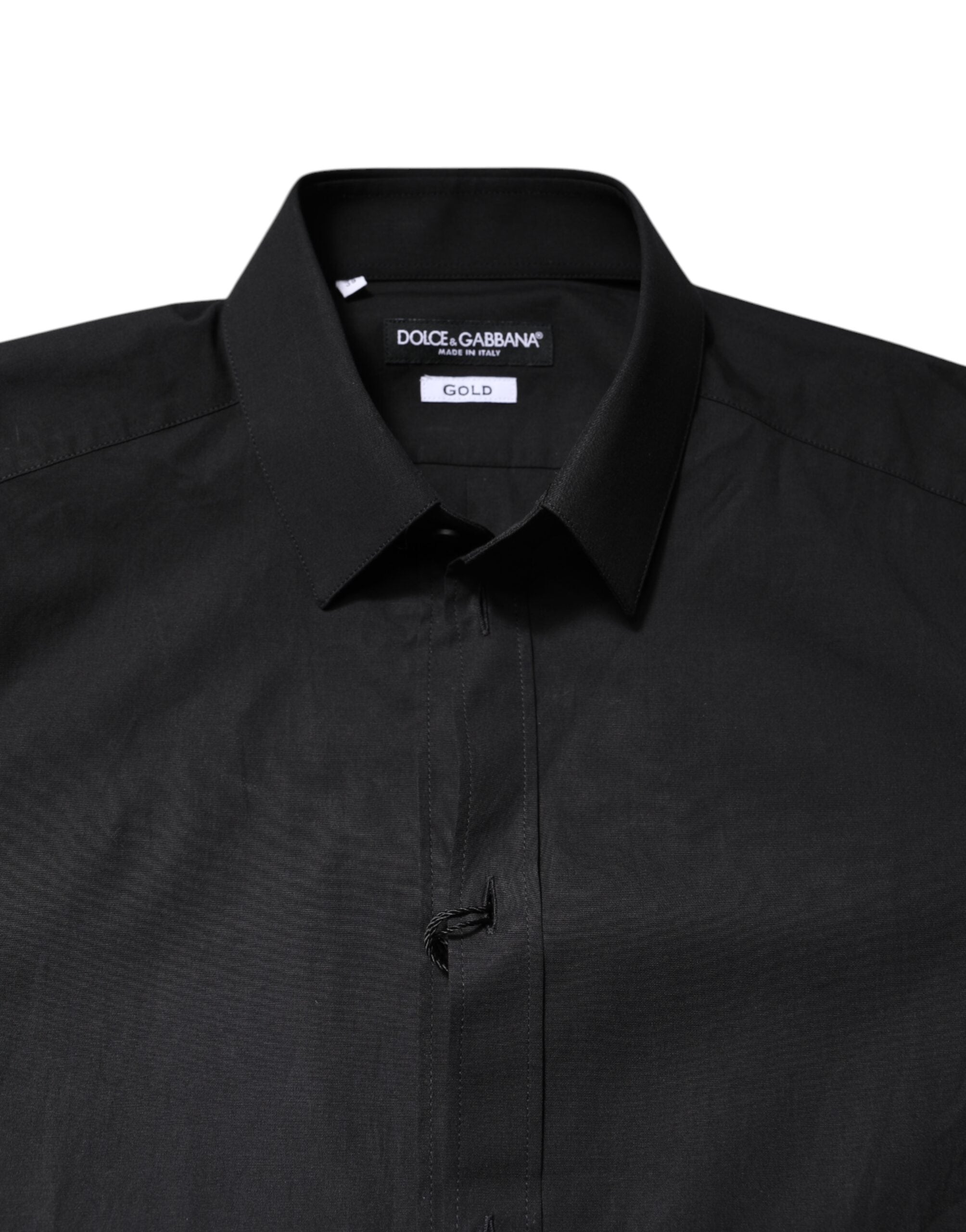 Dolce & Gabbana Black GOLD Cotton Shirt Formal Shirt